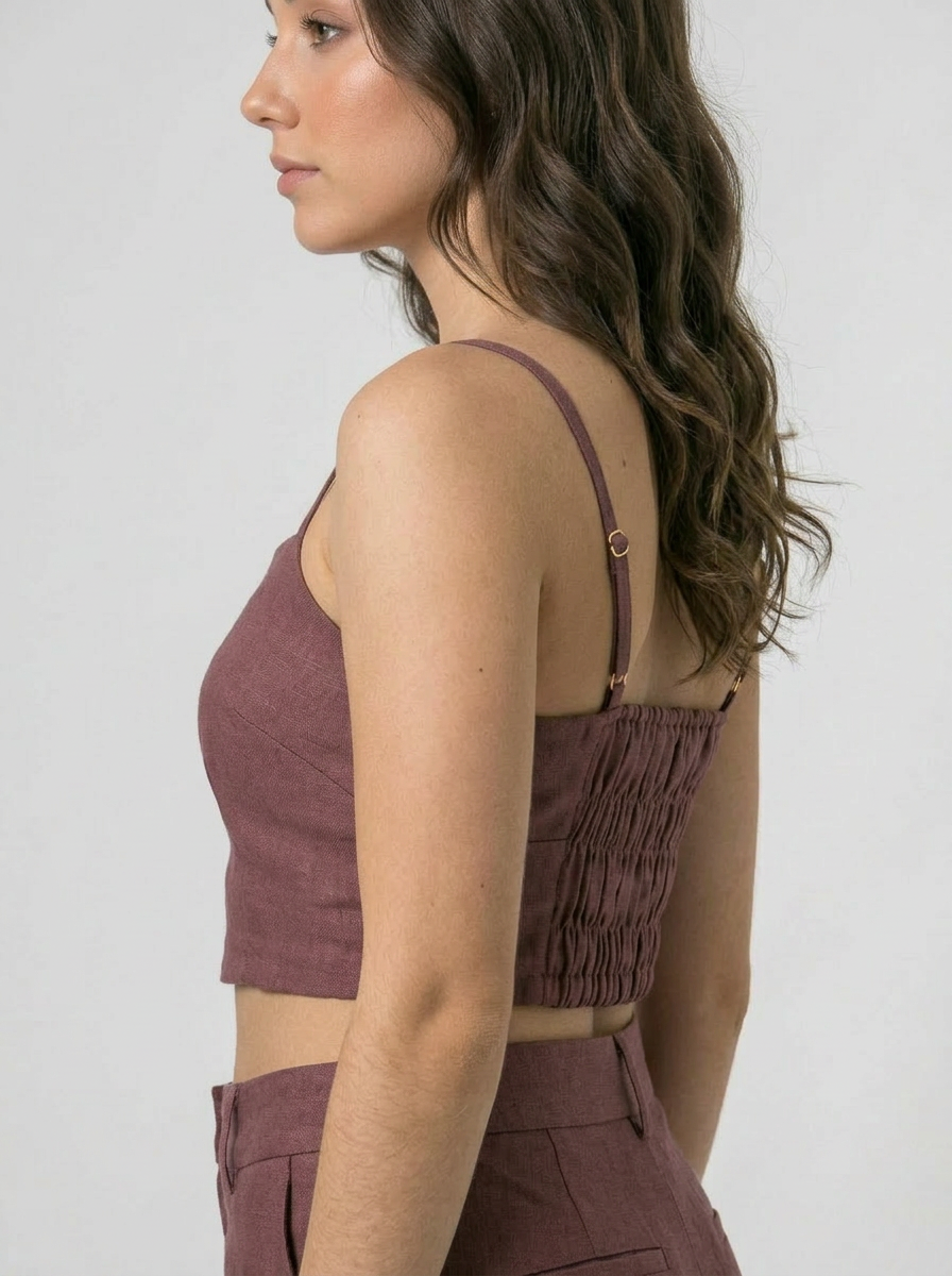 Cropped Alças Reguláveis em Marrante | Leluce