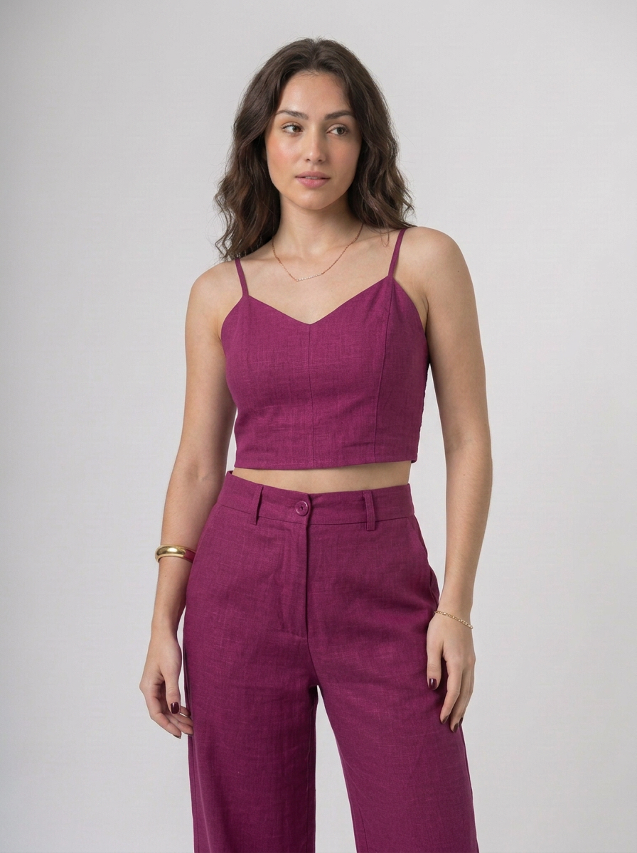 Cropped Alças Reguláveis em Marrante | Leluce