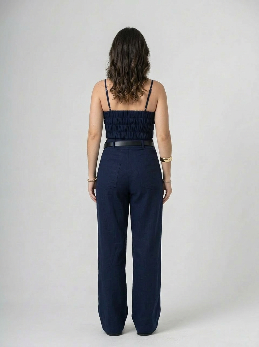 Cropped em Linho com Alças Reguláveis | Leluce