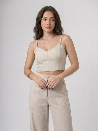 Cropped Alças Reguláveis em Marrante | Leluce