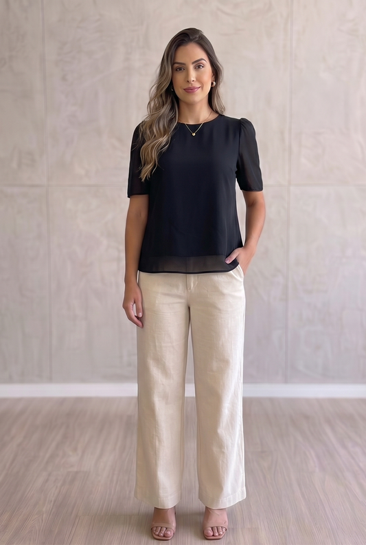 BLUSA MANGA LEVEMENTE BUFANTE LELUCE