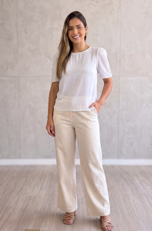 BLUSA MANGA LEVEMENTE BUFANTE LELUCE