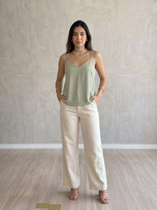 BLUSA REGATA ESSENCIAL COM ALÇA REGULÁVEL LELUCE