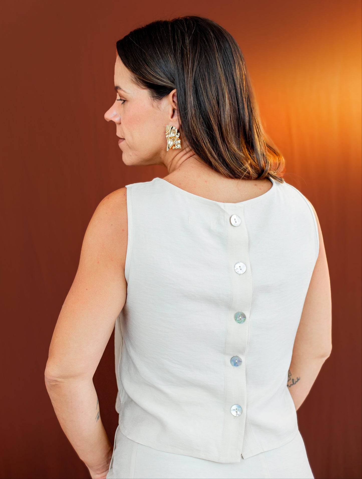 Blusa Regata Alfaiataria Minimal