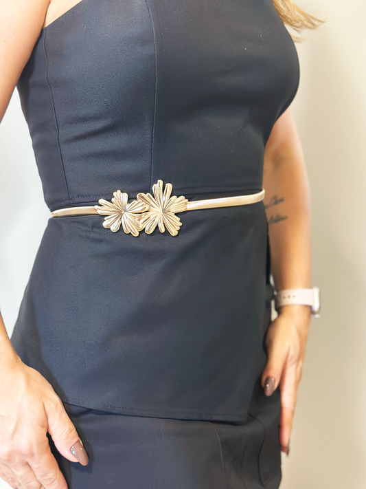 Cinto Feminino de Metal Fivela Floral