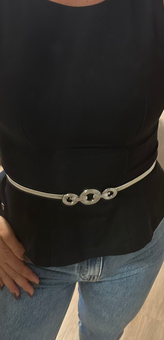 Cinto Feminino de Metal Fivela Redonda