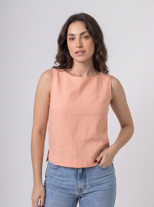 Regata Alfaiataria em Coral | Leluce