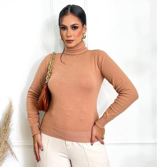 BLUSA TRICÔ GOLA ALTA CANELADA