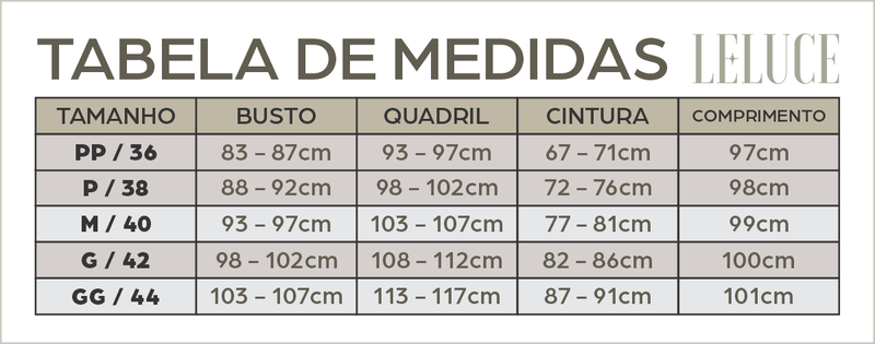 Tabela de Medidas