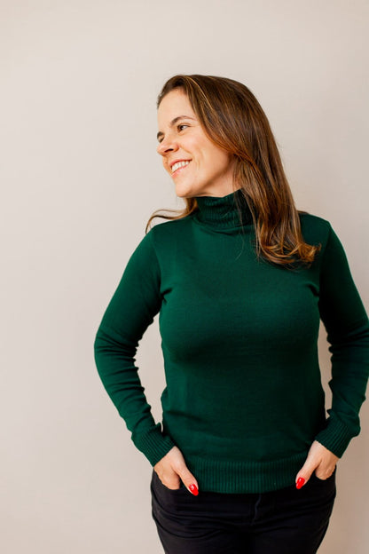 BLUSA TRICÔ GOLA ALTA CANELADA