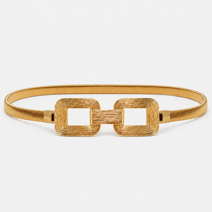 Cinto Feminino de Metal Fivela Quadrada